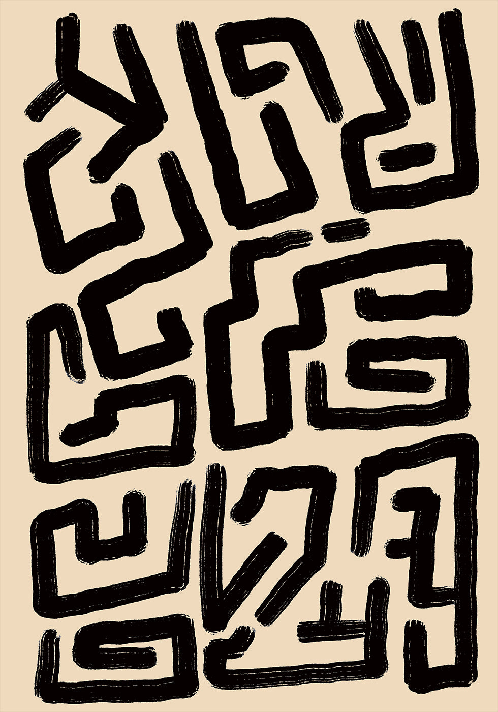 Abstraktes Labyrinth-Linien-Poster