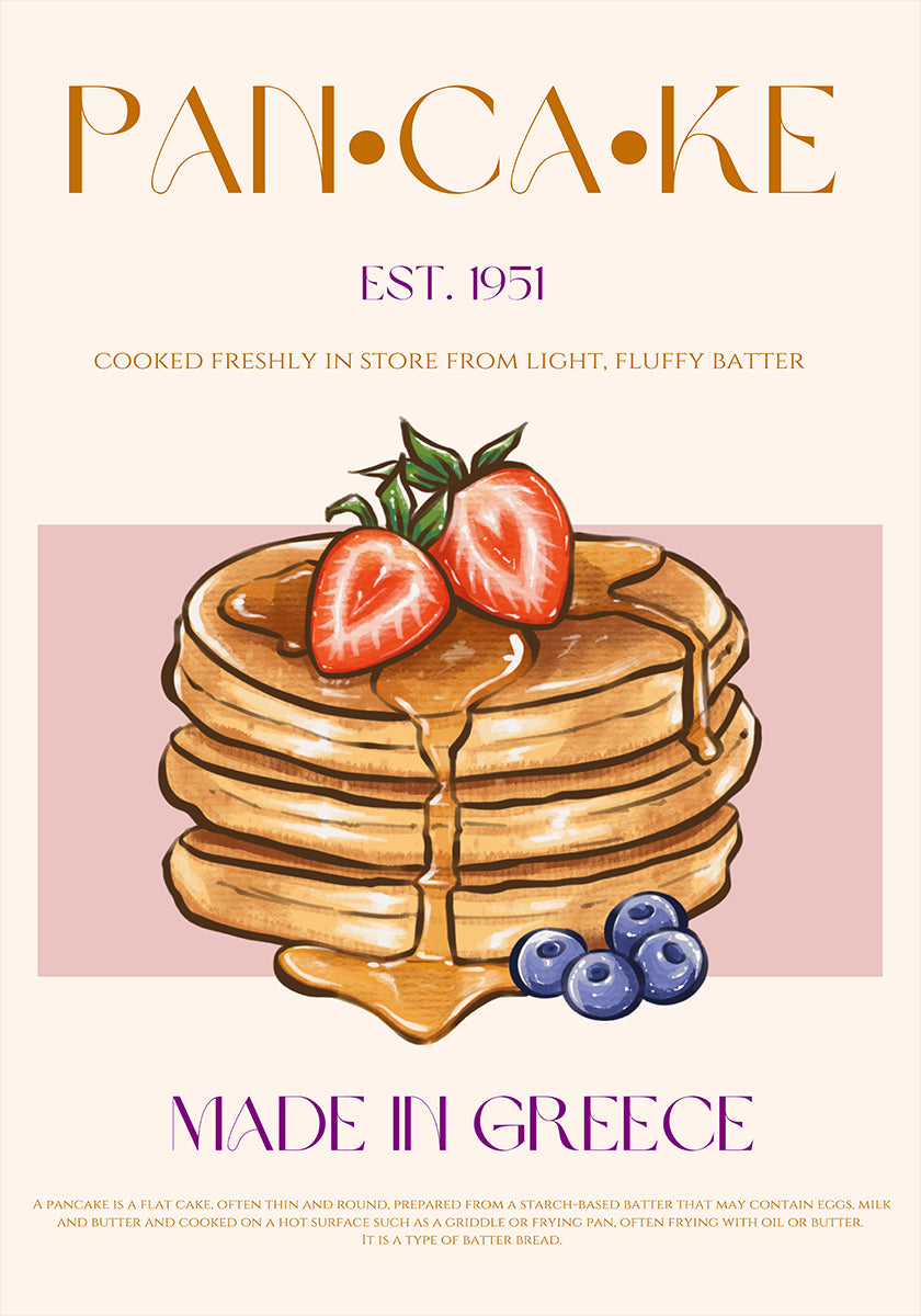Poster mit flauschigen griechischen Pfannkuchen