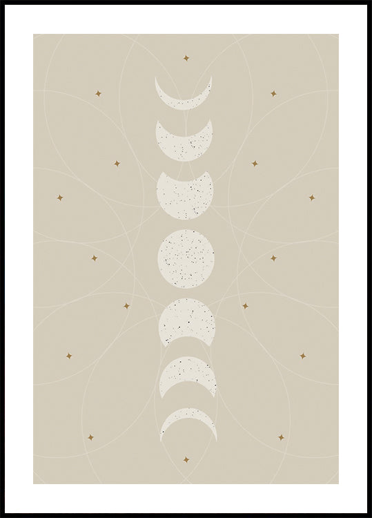 Mondphasen, himmlisches Mondzyklus-Poster