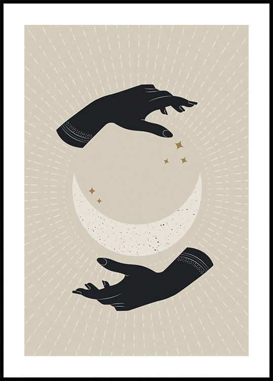 Magie des Mondes, der himmlischen Hände und des Halbmond-Posters