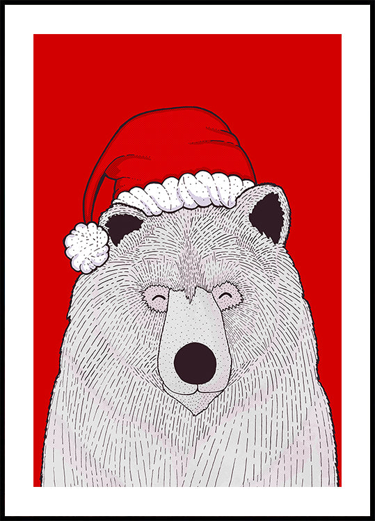 Weihnachtsmann-Rotbär-Poster
