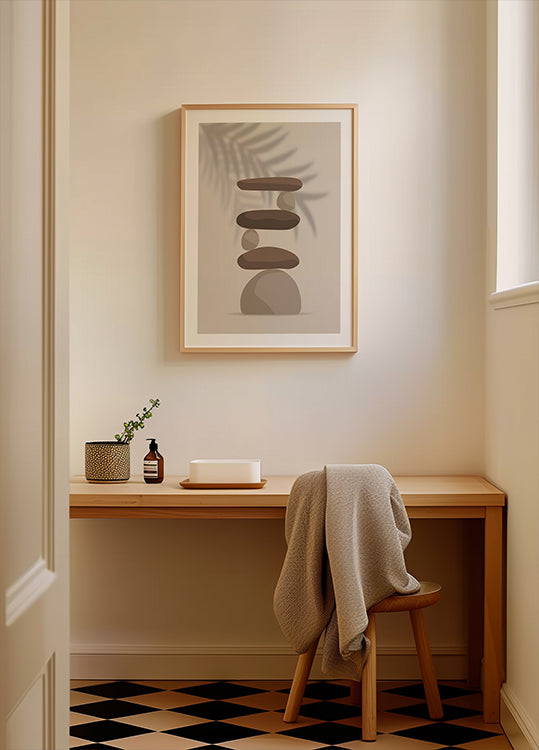 Harmonie 2, Zen-Balancing-Steine und Schatten-Poster