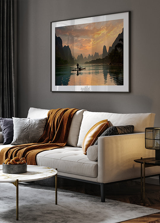 Goldenes Li-Fluss-Poster