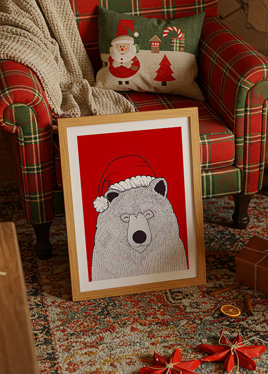 Weihnachtsmann-Rotbär-Poster
