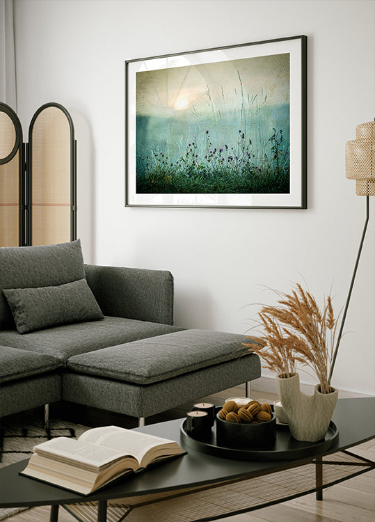 Poster zum Sonnenaufgang im Herbst