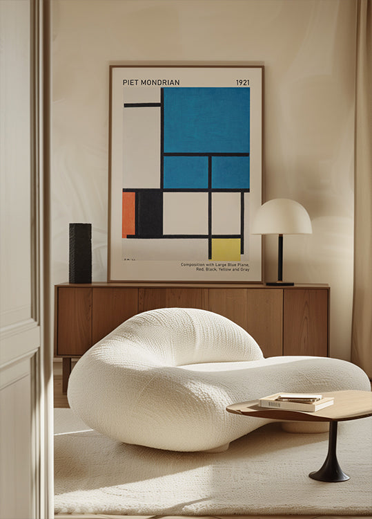 Composition With Large Blue Plane Plakat - Posterbox.dk