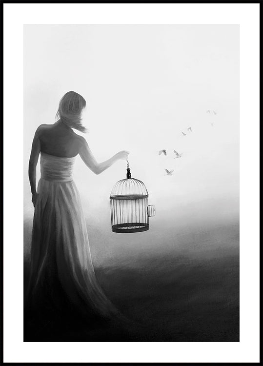 Freedom in Black and White Plakat - Posterbox.dk