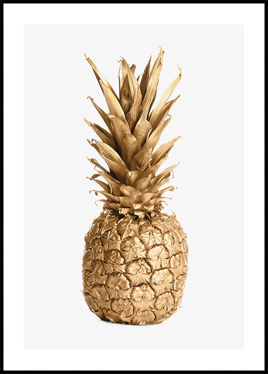 Gold Pineapple Plakat - Posterbox.dk