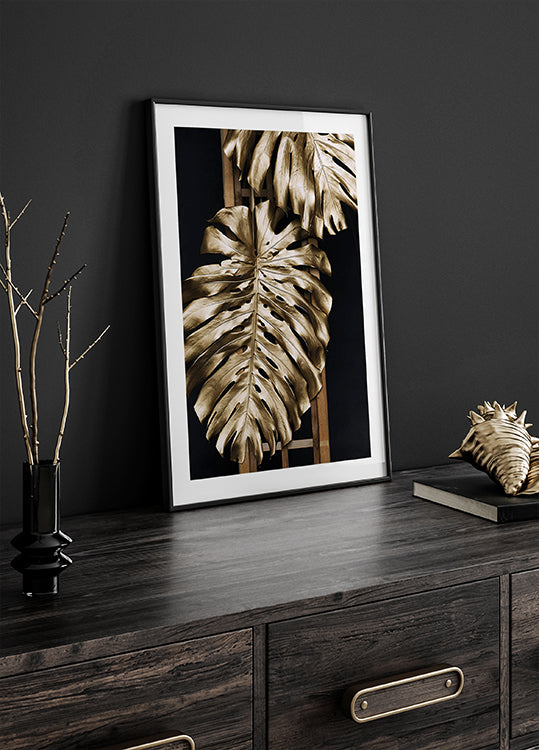 Golden Monstera №2 Plakat - Posterbox.dk