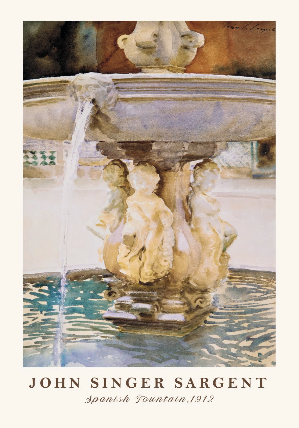 John Singer Sargent, Spanish Fountain Plakat - Posterbox.dk