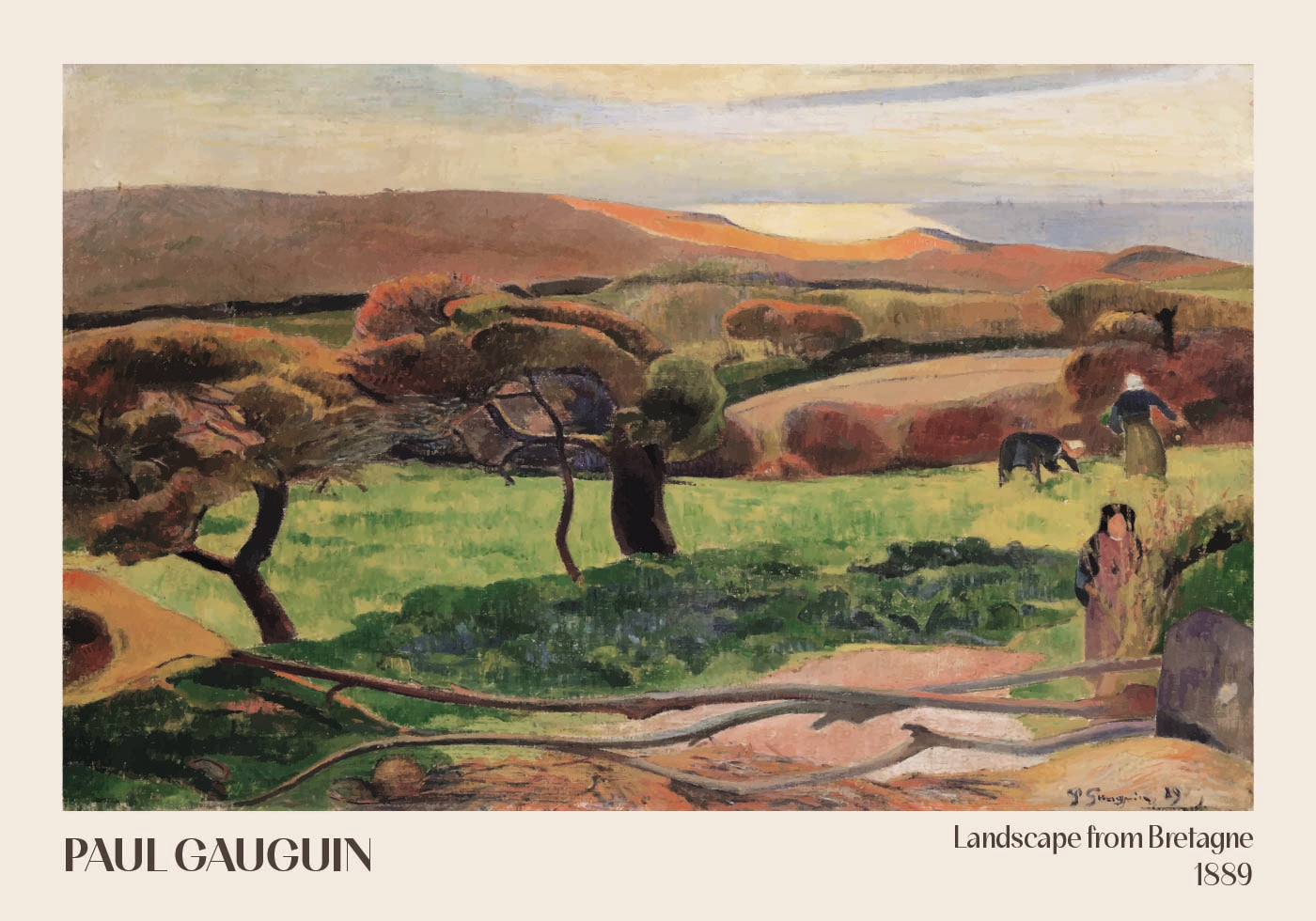 Landscape from Bretagne, 1889, Paul Gauguin Plakat - Posterbox.dk