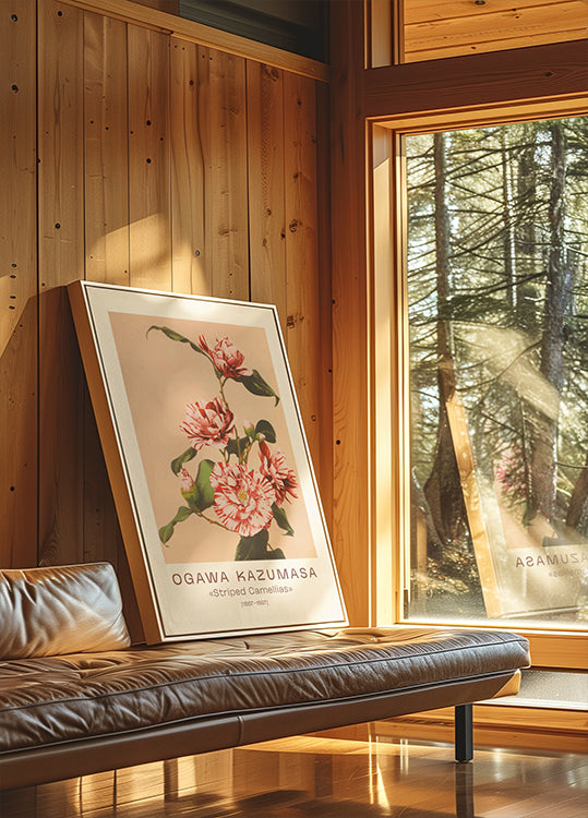 Ogawa Kazumasa, Striped Camellias Plakat - Posterbox.dk