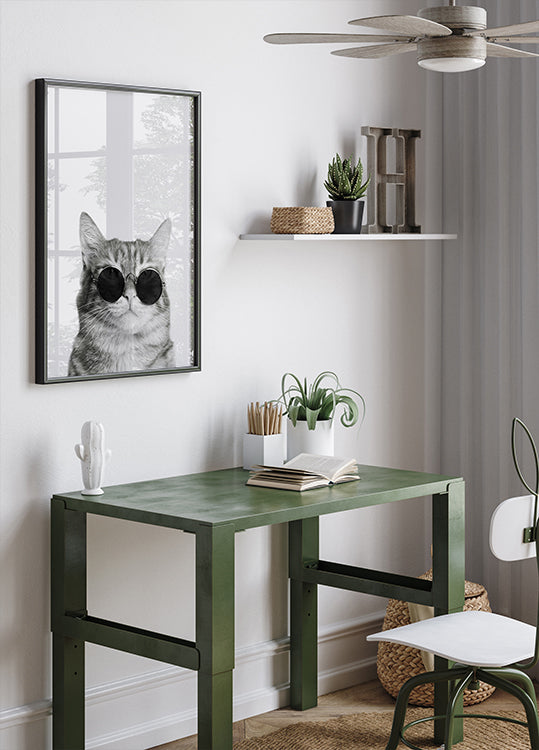 Sophisticated Feline in Sunglasses Plakat - Posterbox.dk