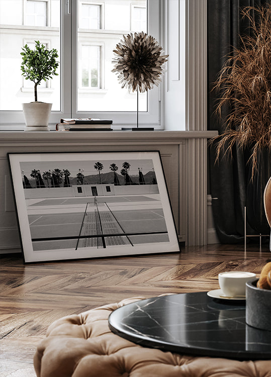 Tennis Court and Palm Trees Plakat - Posterbox.dk