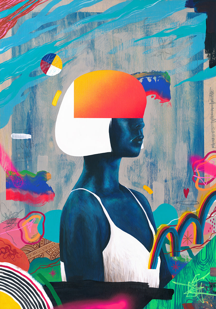 Blaues Mädchen-Poster