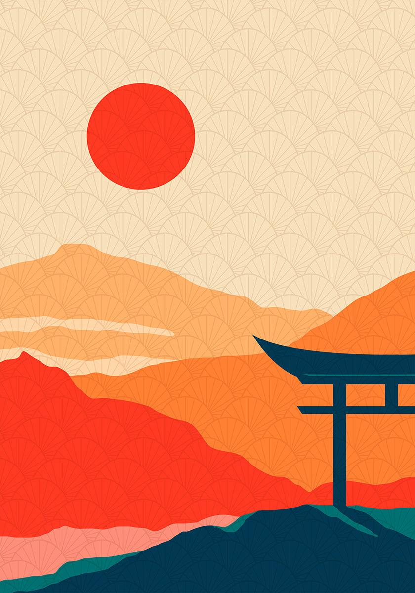 Sonnenuntergang-Freude-Poster