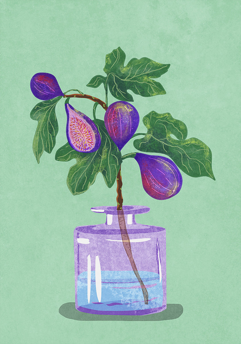 Feigenzweig, In, Vase, Poster