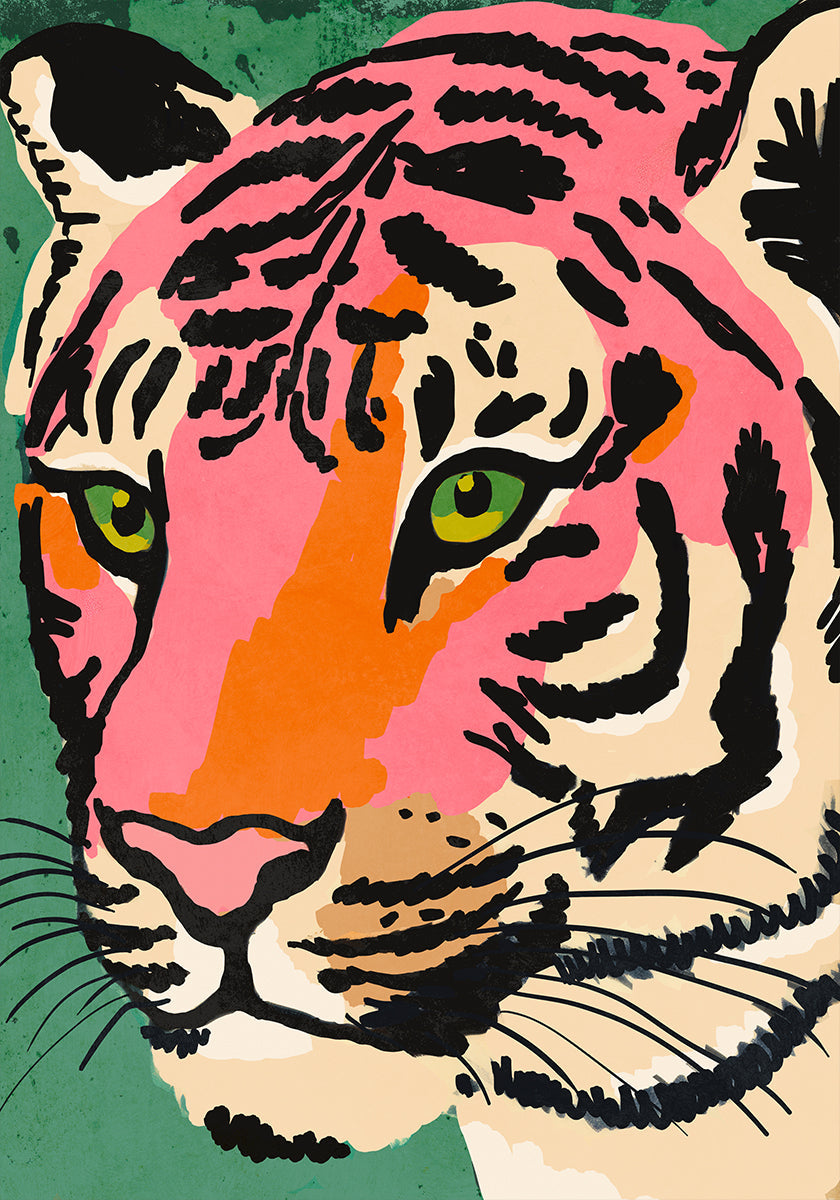 Lebendiges Tiger-Gaze-Poster