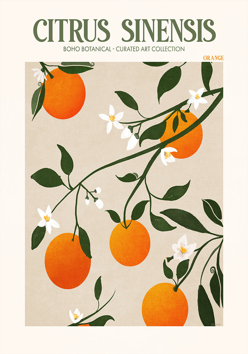 Orangefarbenes Eleganz-Poster