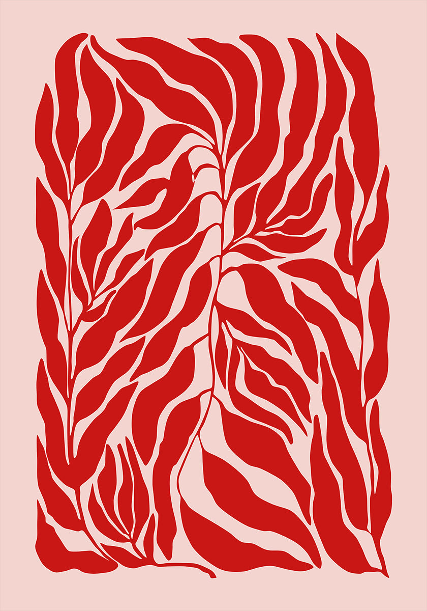 Rotes Blatt-Harmonie-Poster