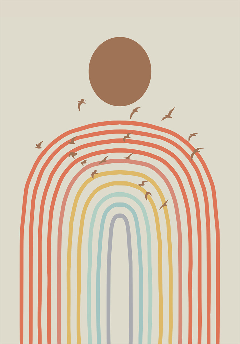 Stilisierter Regenbogen mit geschichtetem Pastell (NEU)