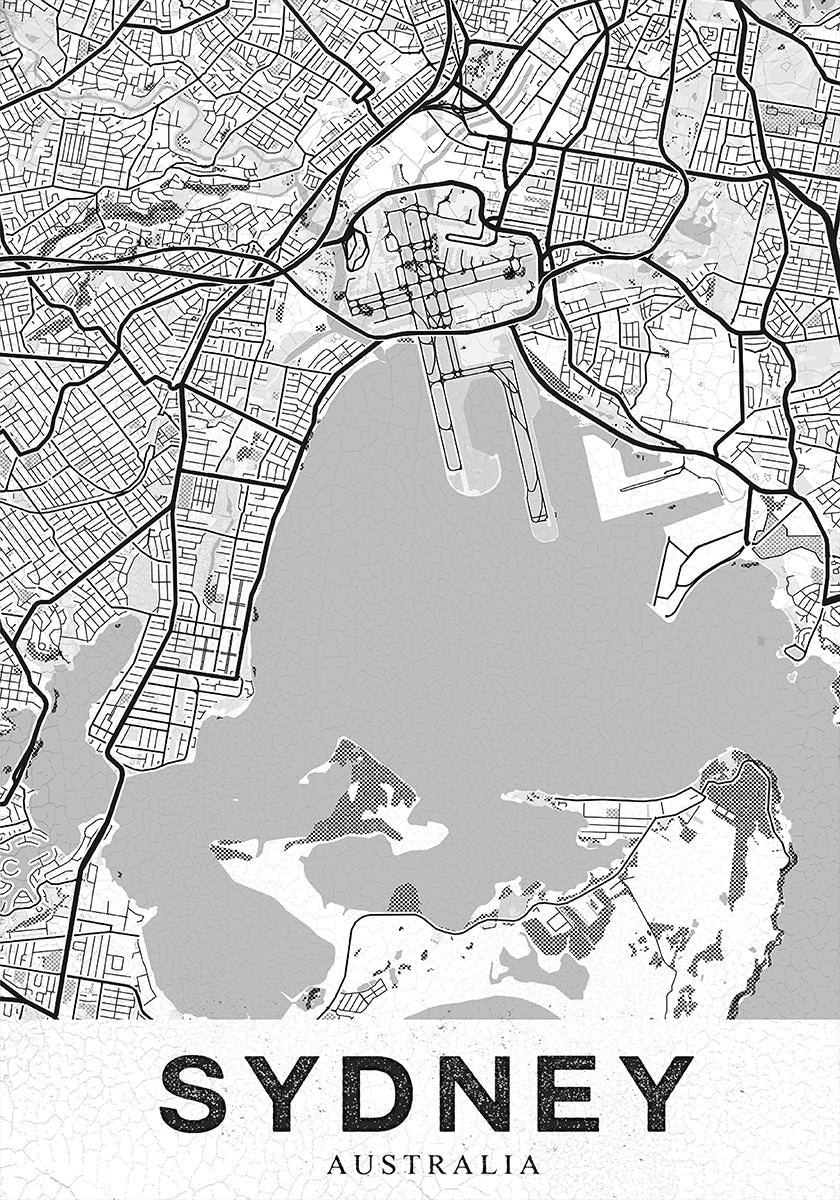 Weißes Sydney-Poster