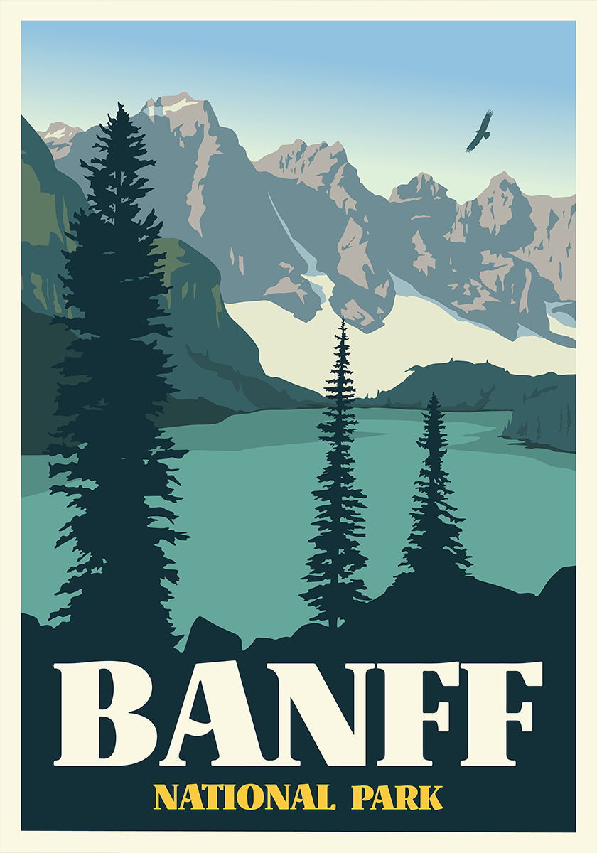 Banff-Nationalpark-Reisedruckplakat