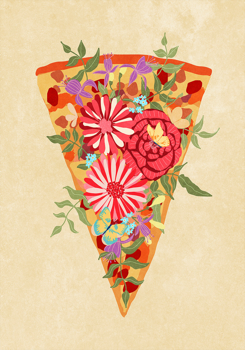 Stück Blumenpizza