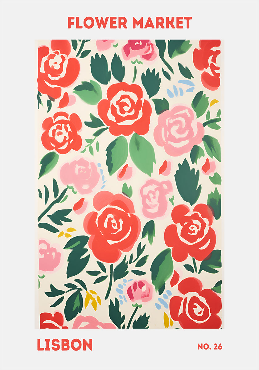 Blumenmarkt Lissabon Poster
