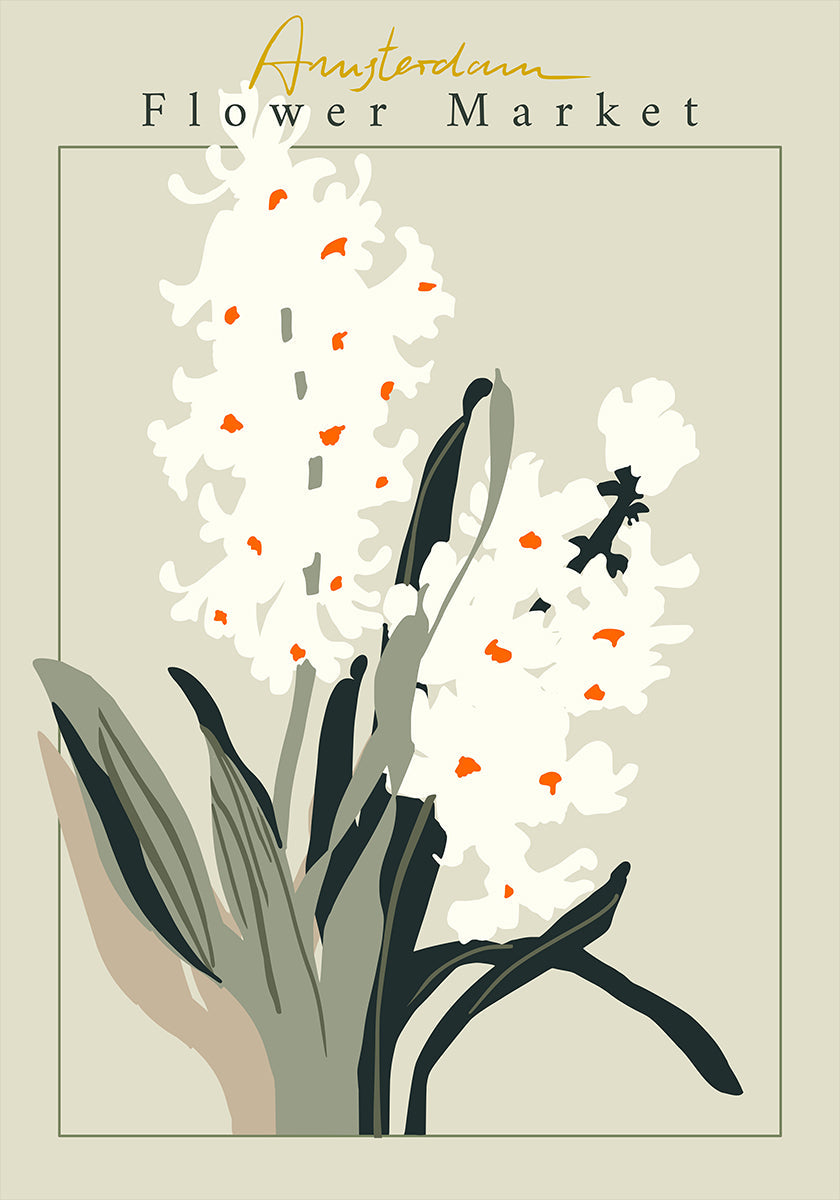 Blumenmarkt Amsterdam Hyazinthe Poster