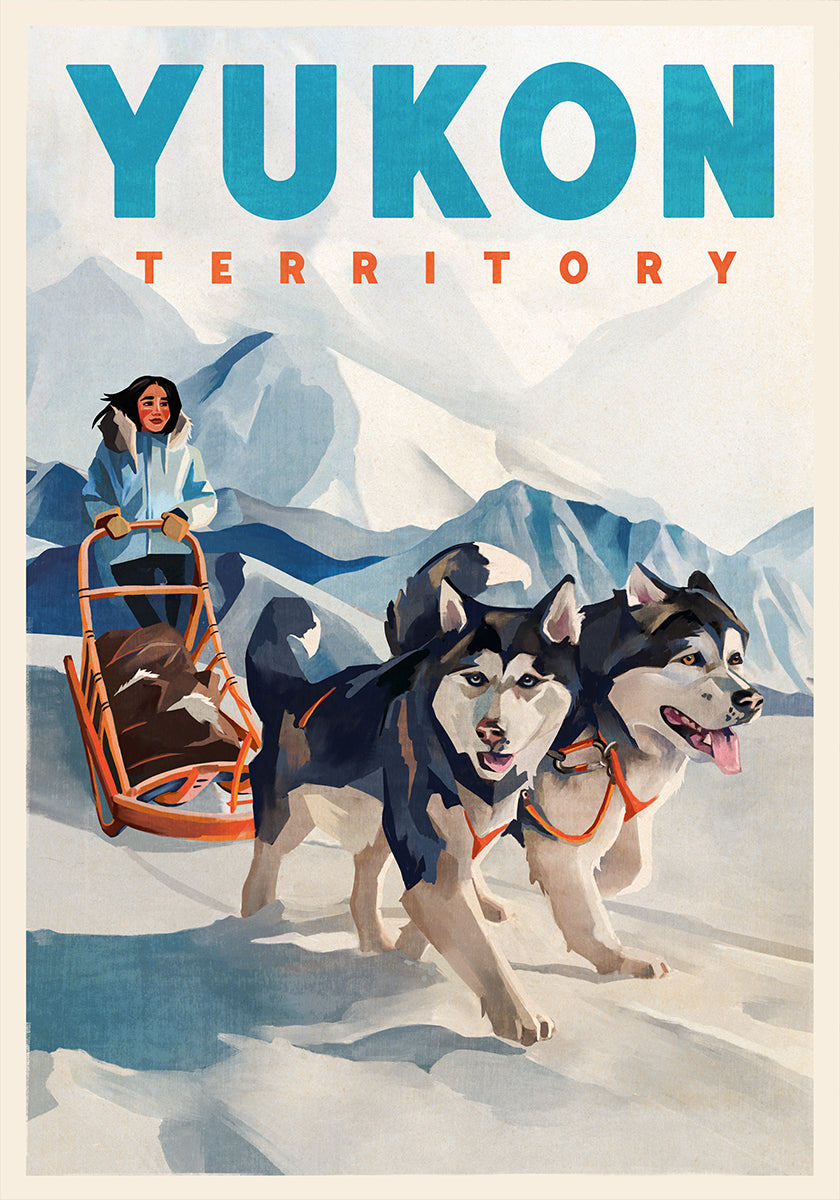 Yukon-Territorium-Hundeschlitten-Reiseplakat