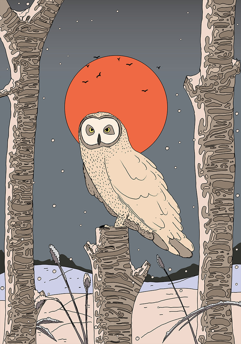 Vintage-Eulen-Poster
