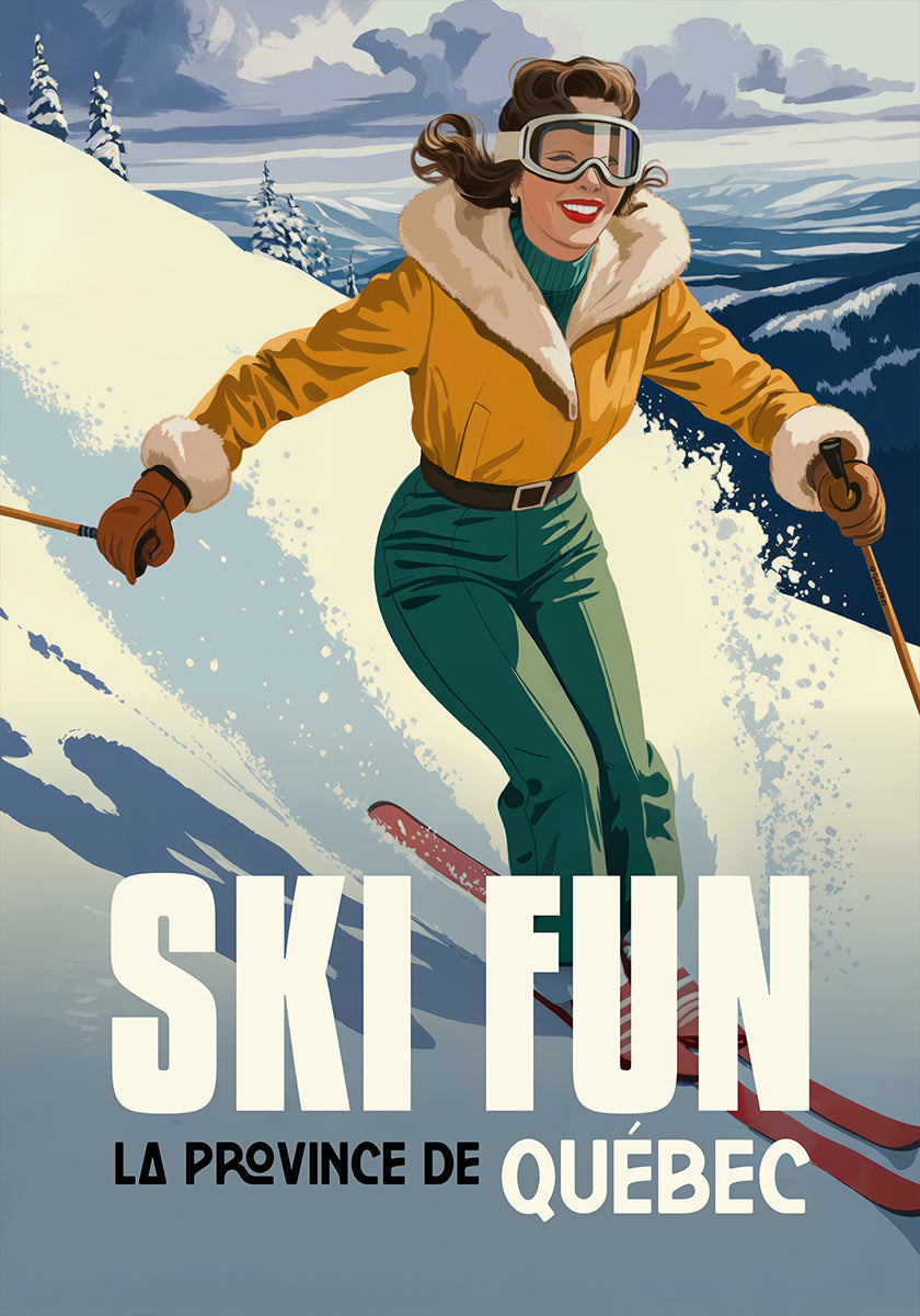 Ski-Spaß-Quebec-Poster