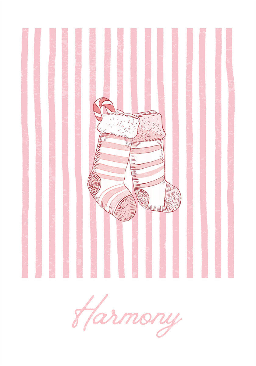 Stockings Harmony - Pink Stripes Plakat