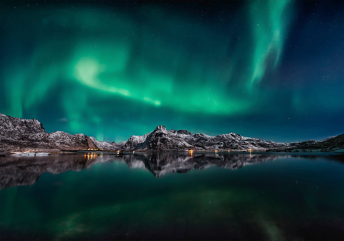 Lofoten-Aurora-Reflexionsplakat