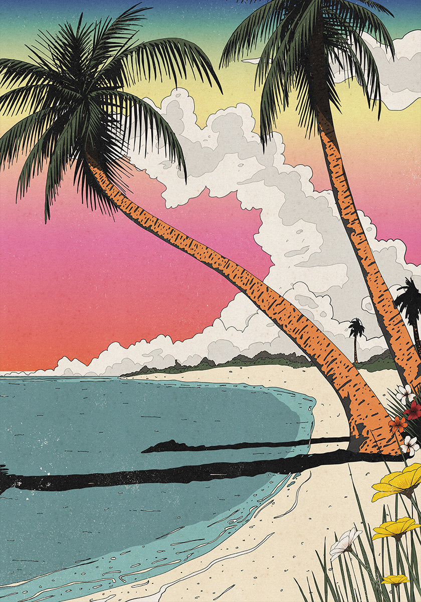Aloha! Hawaii Tropical Sunset Poster - Posterbox