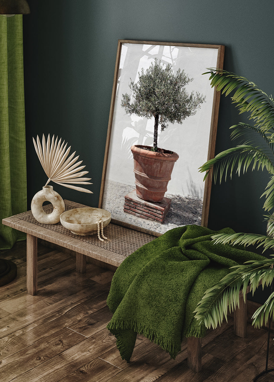 Olive Tree In Vintage Terracotta Plakat - Posterbox.no