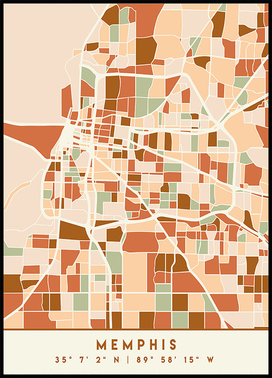 Black Maps Earth Tones 51 Plakat - Posterbox