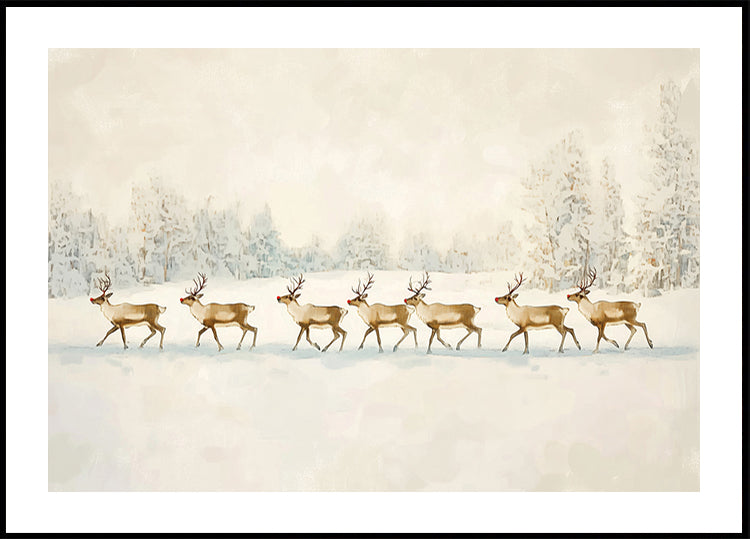 Winter Wonderland: Reindeer Procession Plakat
