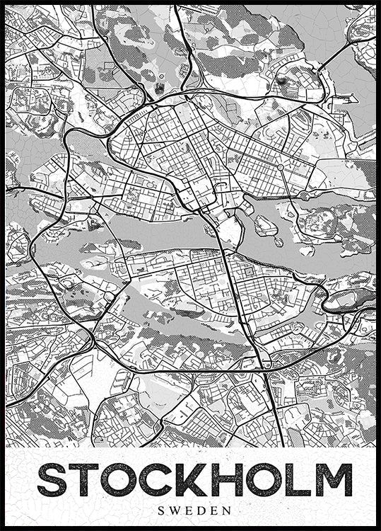 Stockholmer weißes Poster