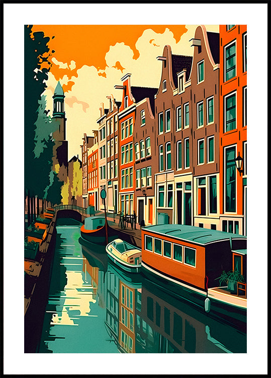 Amsterdam Canal Houses Plakat - Posterbox