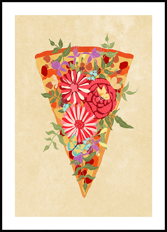 Stück Blumenpizza