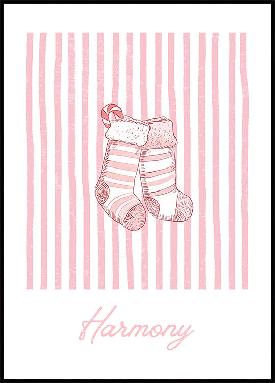 Stockings Harmony - Pink Stripes Plakat