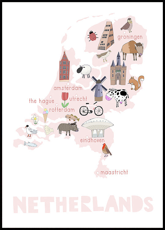 The Netherlands Illustration by Artist Carla Daly Plakat - Posterbox
