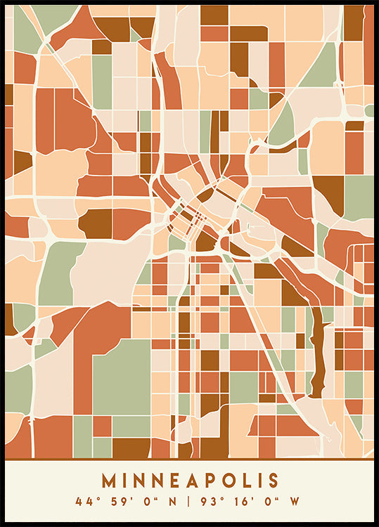 Black Maps Erdtöne 55 Poster
