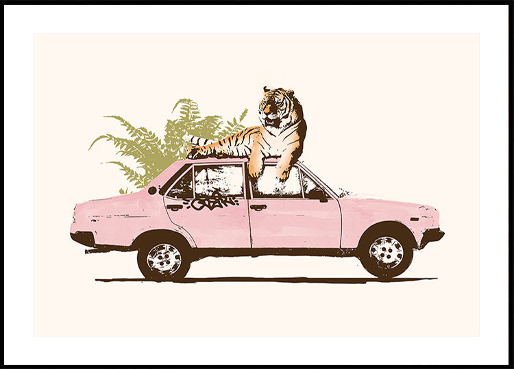Tiger auf Auto