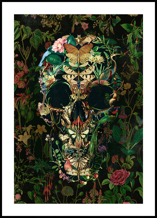 Papillon-Schädel-Poster