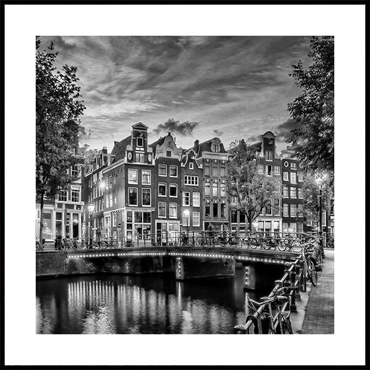 AMSTERDAM Idyllic impression from Singel - Monochrome Plakat - Posterbox