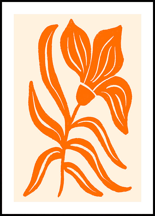 Abstraktes orange stilisiertes Tulpenplakat