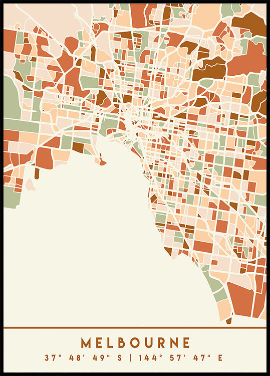 Black Maps Earth Tones 50 Plakat - Posterbox